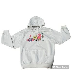 SpongeBob SquarePants hoodie, characters & spell out on back, XL, minor marks.